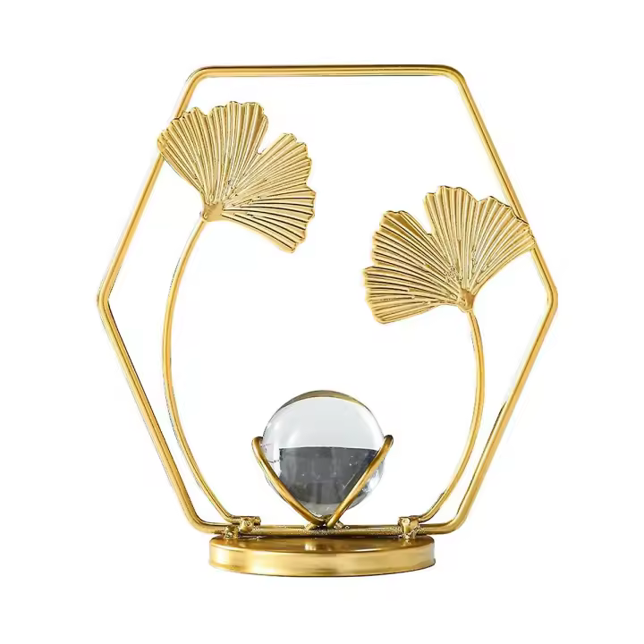 Ginkgo biloba Bola de Cristal Adornos Salón Oficina Hierro decorado decoración Europea - 1