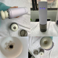 HESEKS Juguetes Para Adultos Para Hombres Doble Automático Telescópico Con Voz Y Calor Vagina Silicón Función Eléctrica - details 1