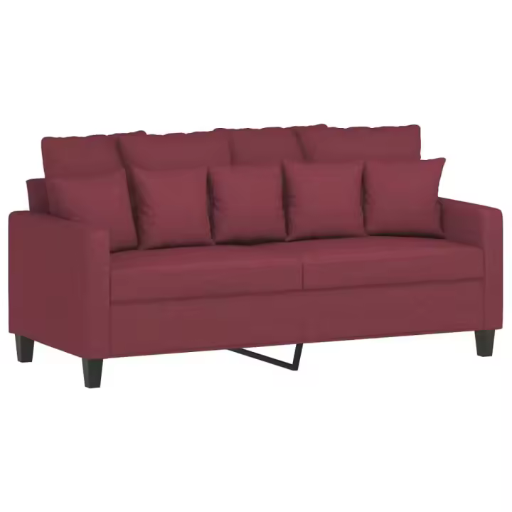 vidaXL Sofá de 2 plazas de tela rojo tinto 140 cm - 1