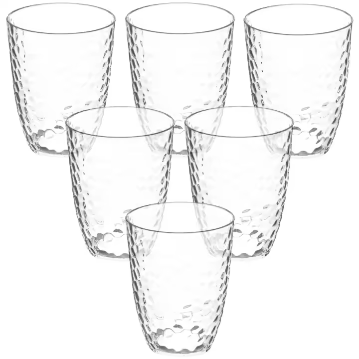 Wellhome Juego de 6 Vasos Poliestireno - Resistente y Versátil - 1