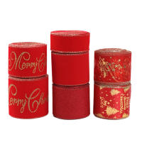 Cinta De Navidad De 2M De Largo Roja Y Verde Con Borde Metálico Para Artesanías Y Flores De Navidad Cinta De Organza De Poliéster Y Nylon - details 1