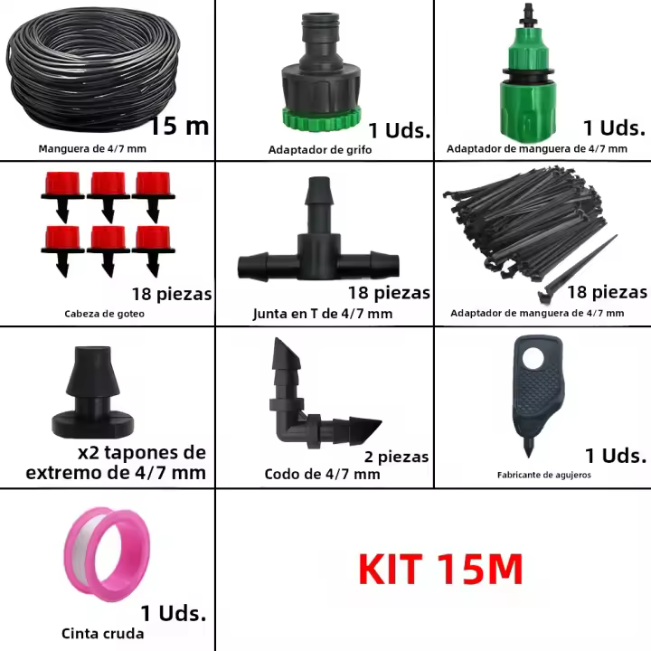 Sistema De Riego Por Drip 5-20M Kit De Riego Para Plantas Con Reguladores Ajustables Para Jardín Micro Riego Sistema De Agua - 1