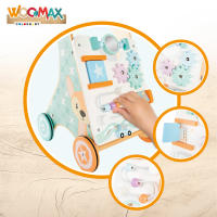 WOOMAX - Andador madera para bebés, carrito andador, 29,5x33x47 cm, juguetes de madera para bebés, incluye actividades, espejo, figuras interactivas, madera FSC, juguete multisensorial, juguetes infantiles, juegos para niños de 1 año - details 2