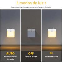 Lámpara LED De Sensor De Movimiento Para Habitación De Niños Con Sensor De Atardecer a Medianoche Luz Nocturna Sin Fichas Energía Eficiente Para Pasillo O Escalera - details 4