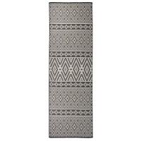vidaXL Alfombra de exterior de tejido plano gris taupe 80x250 cm en color Taupé/Estampado de hojas/Marrón y azul y más - details 3