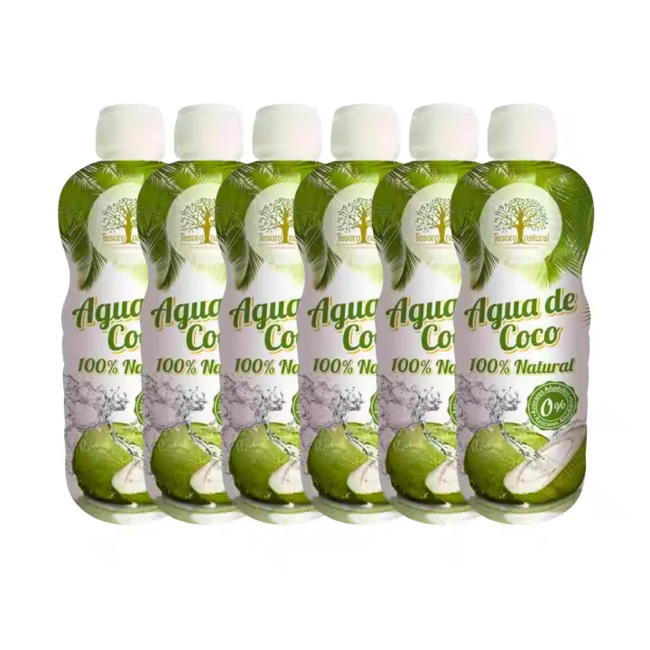 12  Y 6 Botellas de  COCONUT WATER  500ML Y , 5 bottelas de 1L  TESORO AGUA DE COCO 100% NATURAL - 1