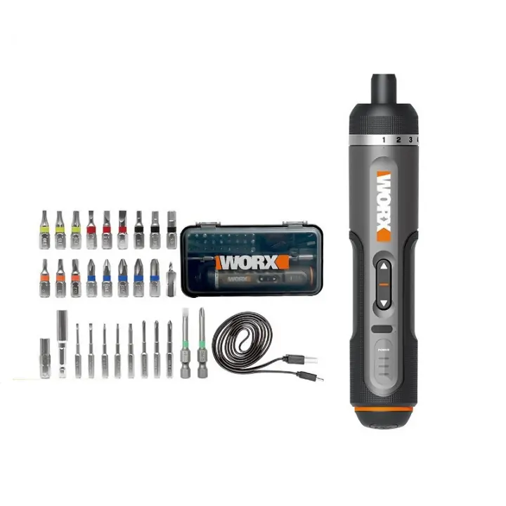 Worx 4V Set De Destornilladores Eléctricos WX242 Herramientas Eléctricas Recargables Con Mango USB 30 Conjuntos De Destornilladores Para DIY En El Hogar - 1