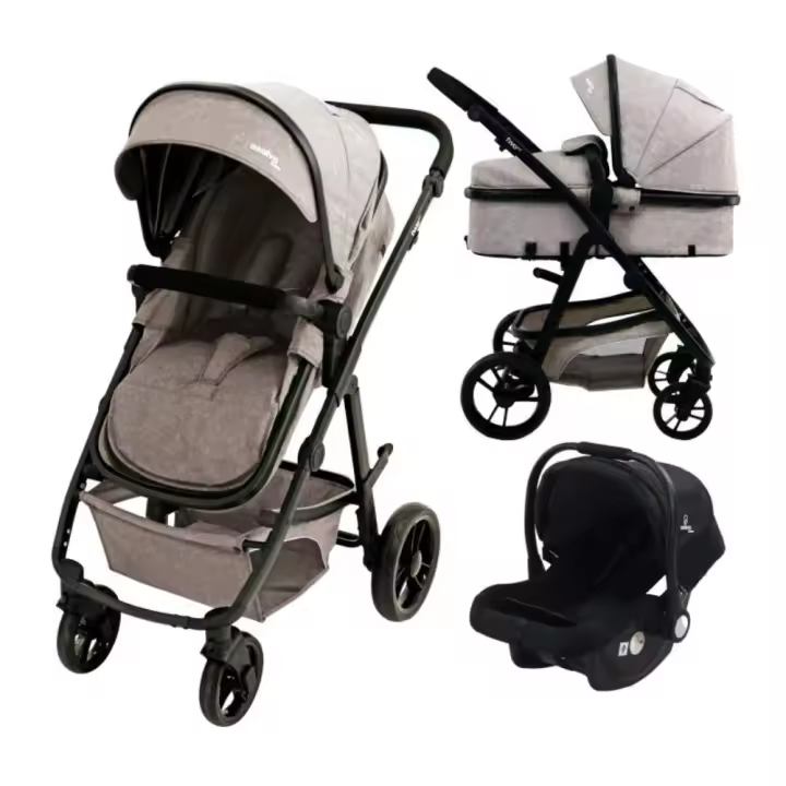 Carrinho de bebé 3 em 1 Asalvo Two + 2 Beige - 1