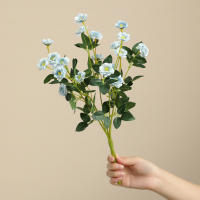 1PC Bouquet De Rosas Simuladas Pequeño Decoración De Casa Para Boda Y Fotografía Props De Flores Artificiales De Seda - details 14