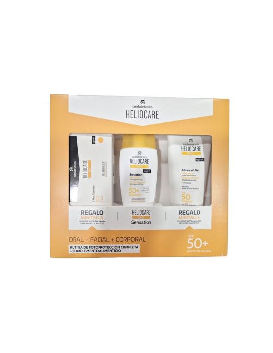 HELIOCARE PACK SENSATION 360 FACIAL SPF 50+ 50 ML + MINITALLA ADVANCED GEL CORPORAL SPF 50+ 100ML + CAPSULAS D PLUS 7… — oferta en Miravia