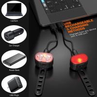 Juego de luces de bicicleta, potente Kit de luz de bicicleta LED, luz de bicicleta IPX5 impermeable USB recargable luces de bicicleta, luz de bicicleta de carretera delantera y trasera para hombres y mujeres niños 4/6 modos - details 2