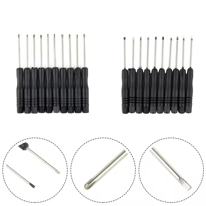 Juego De 10 Destornilladores Pequeños De 3.22 Pulgadas Herramienta De Reparación Mini Destornilladores Cruciformes Y Planos 2mm Con Mango Multifuncional - 1