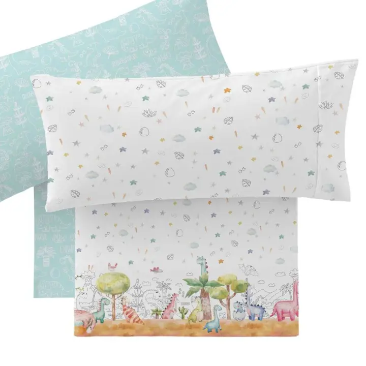 Manterol Juego sábanas Infantil Dinosaurio Multicolor - Junior 606 c.15 para Cama de 90 cm - 1