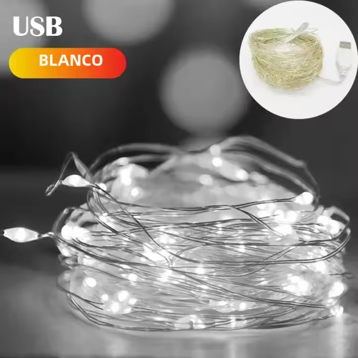 Luces De Navidad LED Para Boda Y Fiesta Cadena De Luces De Cobre Impermeable 5M/10M Para Cortina Decorativa Y Garland - 1