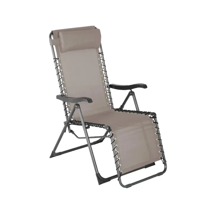 Silla Reclinable Gravedad Cero Rebecca Wollemi Muebles 113x66x104 Poliéster Arce Beige Gris Oscuro - 1
