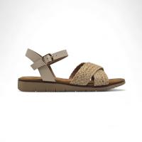 Calzados soraia, Sandalias Elegantes con Correa Marrón y Detalle Trenzado Beige - Suela Plana - details 4
