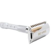 Afeitadora De Seguridad De Doble Hoja Yaqi En Color Cromo Para Baño Seco Y Húmedo Regalo Para Hombres Material De Zinc Y Latón - details 1