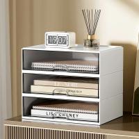 Organizador De Escritorio Plegable Y Pila De Cajas De Almacenamiento Para Suministros De Escritorio Y Estudiantes Material HIPS+PS Ecológico Y Resistente - details 1