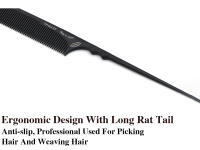 Cepillo De Pelo Profesional Para Peluquería Y Salón Negro Antiestático Corte De Cabello Carbono Barbería Cepillo De Dientes Para Cabello Negro - details 5