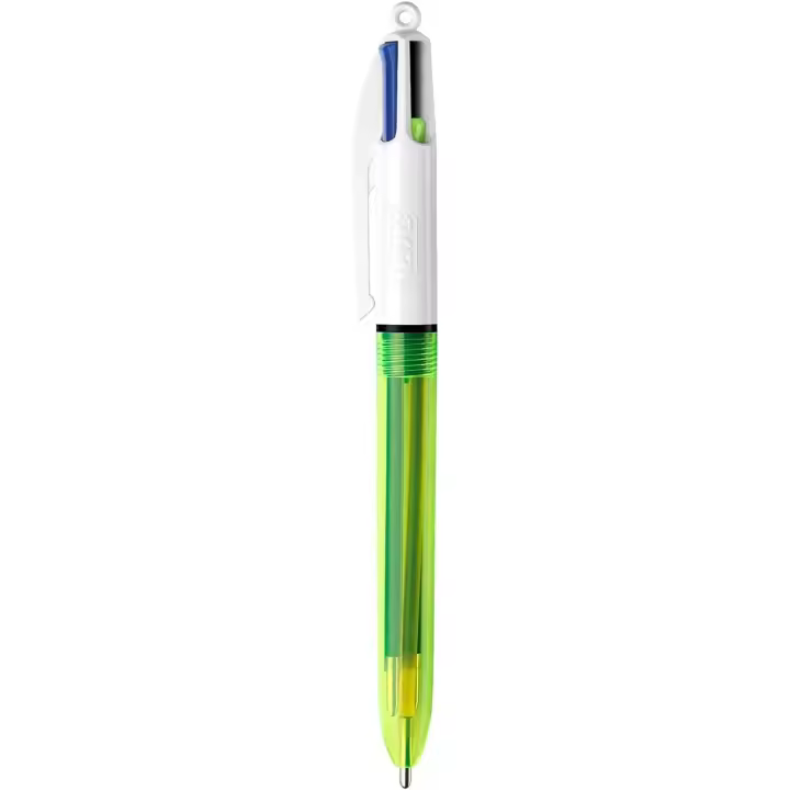BIC 4 Colores Neon Bolígrafos Punta Media (1,0 mm) Tinta Negra, Azul, Rojo y Amarillo Fluorescente - 1