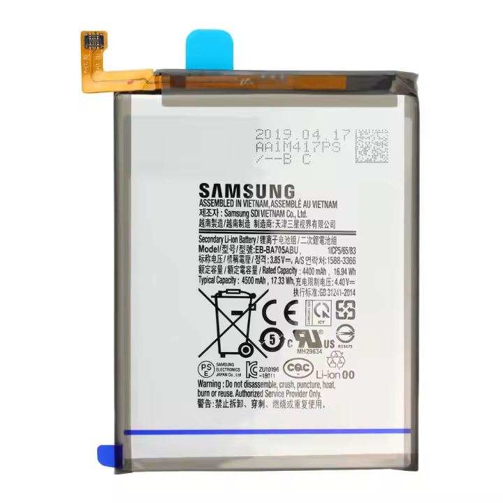 Batería Original Samsung EB-BA705ABU para Samsung Galaxy  A70 ( SM-A705F ) / Capacidad 4500mAh /  Service Pack - 1
