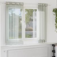 vidaXL Cortinas de gasa con ojales 2 uds 140x175 cm en color Rosa claro/Gris oscuro/orange y más | protección solar decorativa para ventanas hogar oficina dormitorio fácil de instalar - details 3