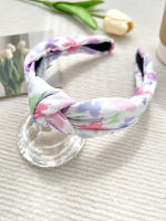 Diadema Bohemia Vintage De Punto Rosa Con Estampado Floral Ancha Para Mujeres Y Niñas Accesorio De Cabello Étnico Estilo Casual - details 20