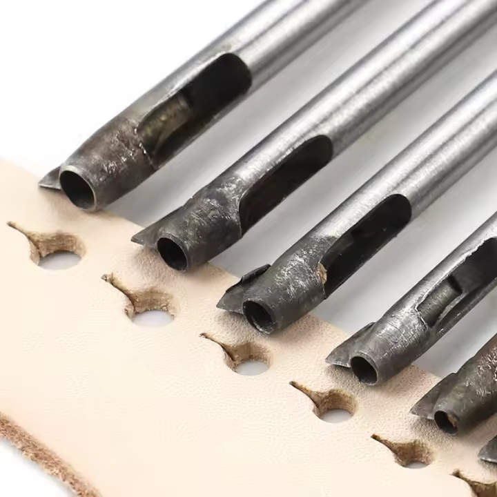 Herramienta De Perforación De Cinturón 3pcs Con Agujeros Y Colas Cortadoras De Huecos Para Trabajo De Cuero 2.5mm-6mm Herramienta DIY Para Perforación De Cuero - 1