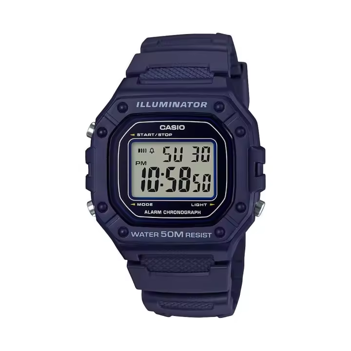 CASIO digital watch W-218h-2av resin strap 50m water resist - alarm - light - 1
