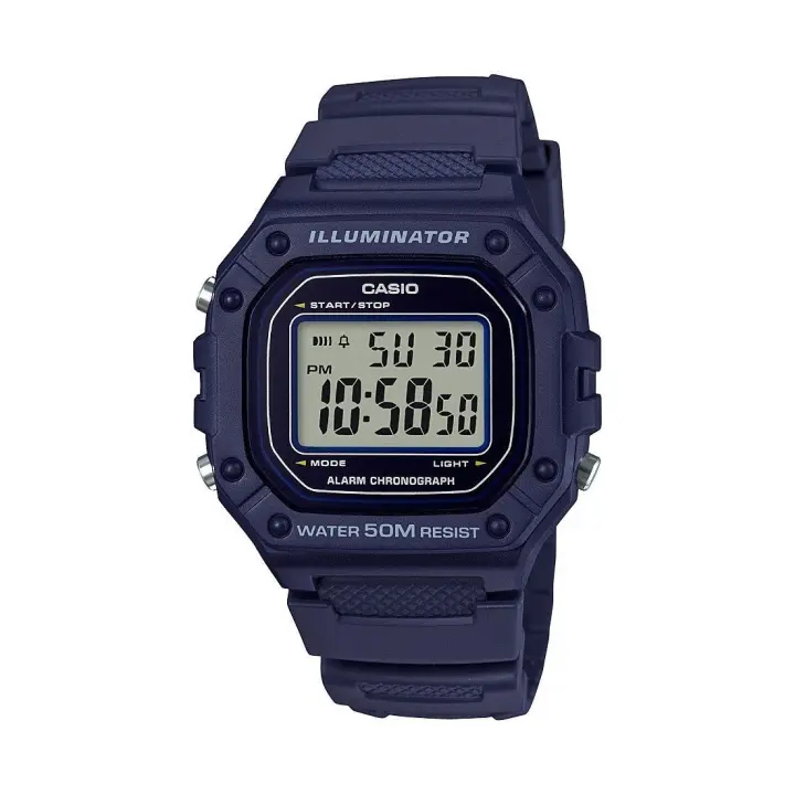 CASIO digital watch W-218h-2av resin strap 50m water resist - alarm - light - 1