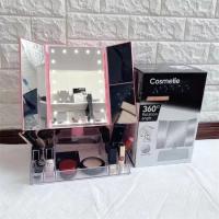 Espejo De Maquillaje Multifuncional Con LED 1/2/3X Aumento Vanidad Rotación De 180° Con 22 Luces LED Iluminación De Escritorio Doméstico - details 6