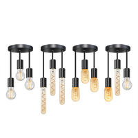 Lámpara Colgante Vintage De 3 Luces E27 Soporte Semi-Enchufe Para Techo Moderno Para Dormitorio Sala De Estar Pasillo - details 13