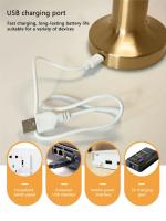 Lámpara De Mesa LED Portátil Con Sensor Táctil Recargable Luz Nocturna Para Mesa De Comedor Hotel Nightstand Lámpara De Noche Para Dormitorio Decoración Moderna - details 8