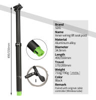 Bisagra De Silla De Bicicleta De Aluminio 34.9mm Control De Cableado Interno Poste De Silla Con Tubo De Elevación Para Bicicleta - details 3