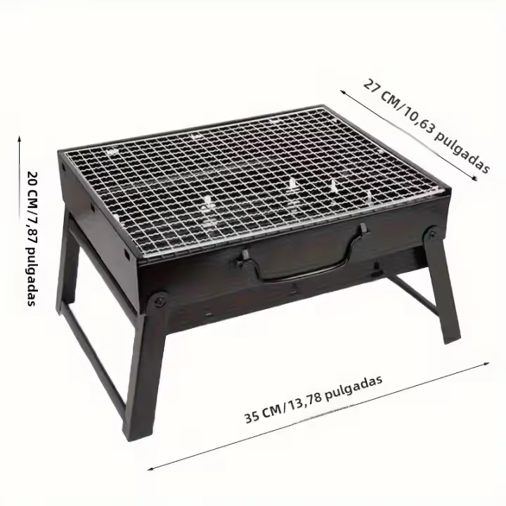 Pequeño Barbacoa Portátil De Acero Inoxidable Para Camping Y Pícnic Herramienta De Cocina Al Aire Libre Mini Barbacoa Con Carbón - 1