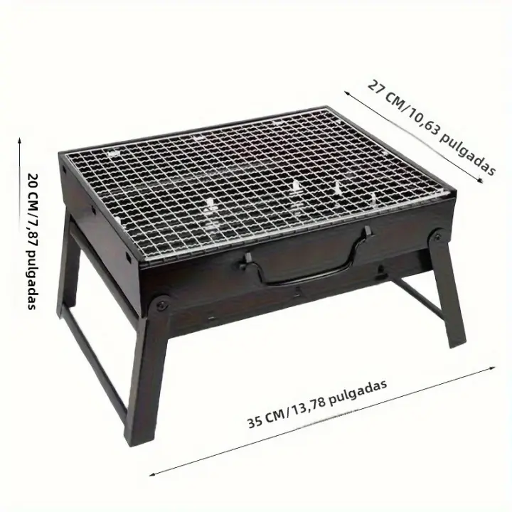 Pequeño Barbacoa Portátil De Acero Inoxidable Para Camping Y Pícnic Herramienta De Cocina Al Aire Libre Mini Barbacoa Con Carbón - 1