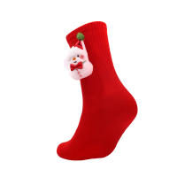 Pareja De Medias Navideñas Rojas De Plush Suave Y Amigable Con La Piel Transpirable Y Resistente Al Desgaste Para Mujer Medias Para Salto Y Piso - details 20