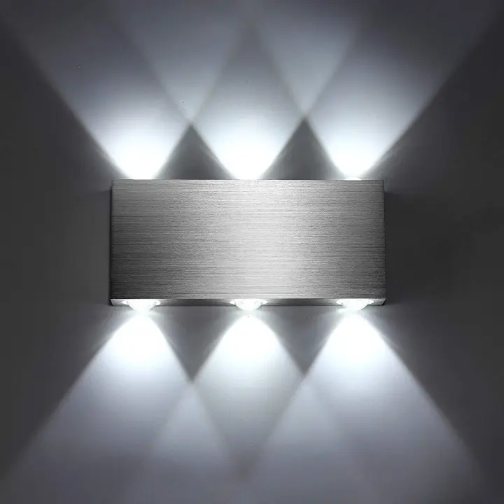 SSITO Aplique LED 18W Lámpara de pared Modern para interiores Cuadrados Arriba Abajo Iluminación de Aluminio Luz decorative para dormitorio Oficina Cama Pasillo Sala de estar Hotel Bar (Blanco frío) Sombrilla - 1