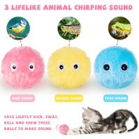 Smart Interactive Ball Catnip Cat Toys Juguete para mascotas Gato Chirping Moving Plush Toy 3PCS - details 1