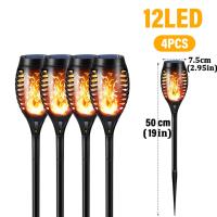 Lámparas Solares De Torcha Con Luz De Flamante 1/2/4 Piezas Impermeables Para Decoración De Jardín Exterior Camino Patio - details 2