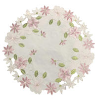Mantel Individual De Tela Con Bordado De Rosa Redondo Popular Para Decoración Navideña Funda Para Vajilla Y Taza Funda Para Café Y Té Moderno Estilo Polyester Cotton - details 6