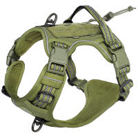 Harnés Táctico Para Perros Medio Grandes Ajustable Transpirable Con MOLLE Vestido Reflectante Militar Anti-Pull Para Adultos - details 2