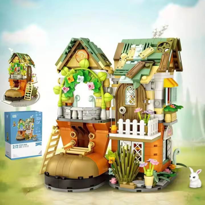 Bloques De Construcción Miniatura LOZ Edificio De Madera De Enano Para Jardín Casa De Zapatos Con Escalera Regalo De Navidad Para Adolescentes - 1