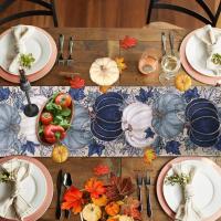 Mantel De Tela Poliéster 100% Para Otoño Con Diseño De Calabaza Y Colores De La Rendija Ideal Para Decoración De Fiestas En Casa Y Cocina Rústica - details 4