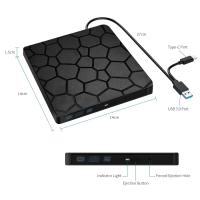 2 En 1 DVD RW USB 3.0 Y Tipo-C Lectura Y Escritura Para Laptops Y PCs Externos Slim CD Y DVD Grabador Jugador De Óptica - details 6