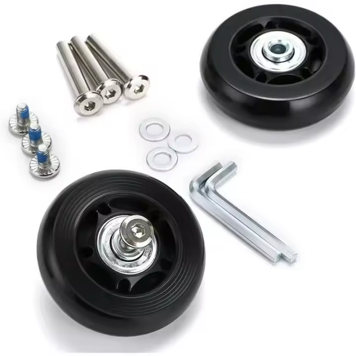 ruedas para maletas, ruedas de repuesto, reparación de rodamientos para maletas de equipaje, 60 × 18 mm, negro - 1