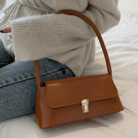 Bolso De Hombro Para Mujer Estilo Retro Tendencia PU Cuero Sólido Color Simple Bolso De Comunicación Con Manija Portátil Bolsos Casual - details 12
