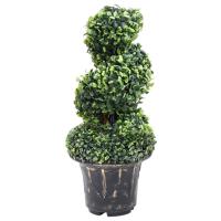 vidaXL Planta Espiral de Boj Artificial con Macetero Verde Topiario Dimensiones 20 x 59 cm,  29.5 x 100 cm,  29.5 x 117 cm y mas - details 2