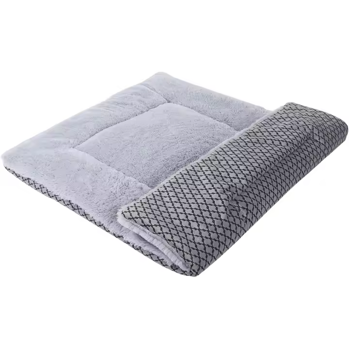 Colchón para perros, colchón para mascotas, manta para perros XZ014 (S(58*40CM), gris felpa corta) - 1