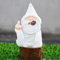 Estatua De Gnome Con Dedo Medio Micro Landscape Decoración De Jardín Resina Figura De Jardín Provocativa Para Paisaje Exterior - details 0